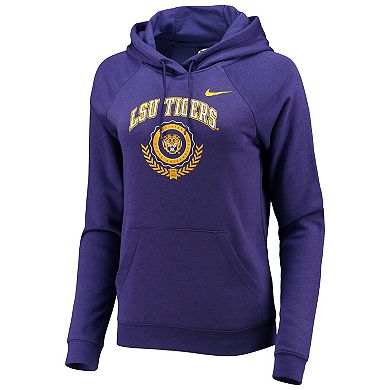 Women's Nike Purple LSU Tigers Varsity Fleece Tri-Blend Raglan Pullover Hoodie