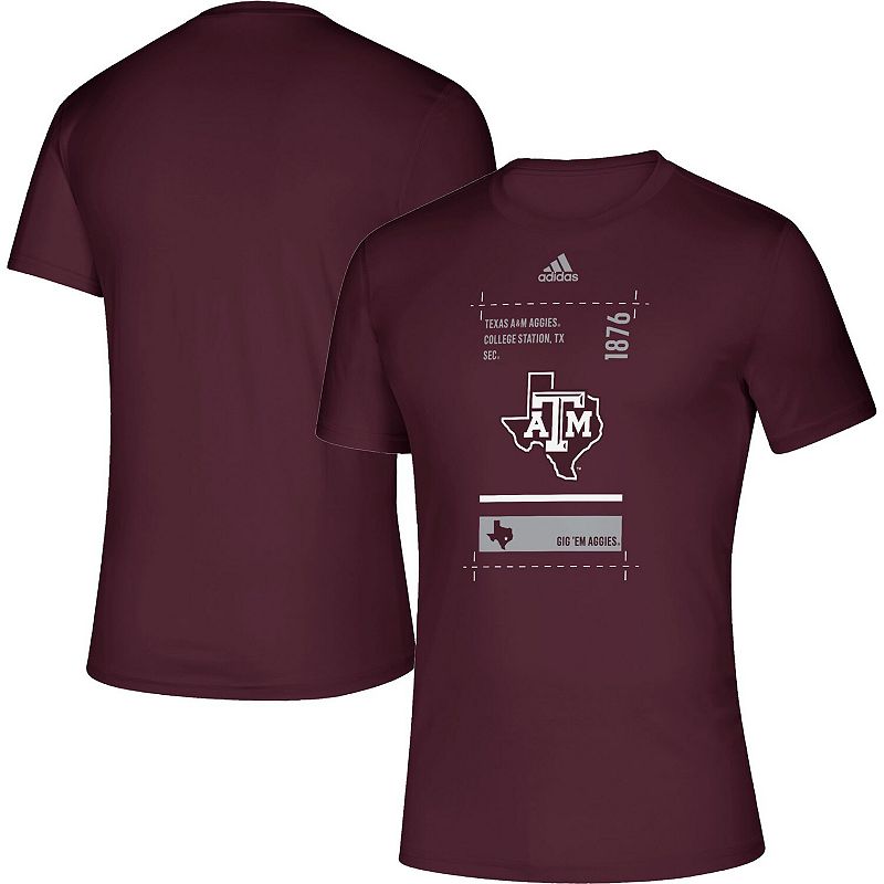 Mens adidas Maroon Texas A&M Aggies Hall Pass Creator AEROREADY T-Shirt, S