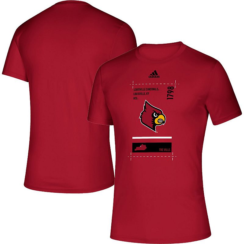 Mens adidas Red Louisville Cardinals Hall Pass Creator AEROREADY T-Shirt, 