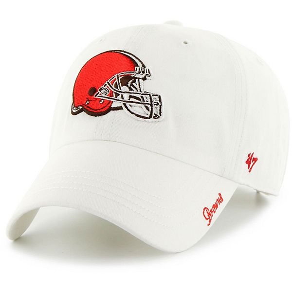 Women's '47 White Cleveland Browns Miata Logo Clean Up Adjustable Hat