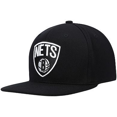 Men's Mitchell & Ness Black Brooklyn Nets Downtime Redline Snapback Hat