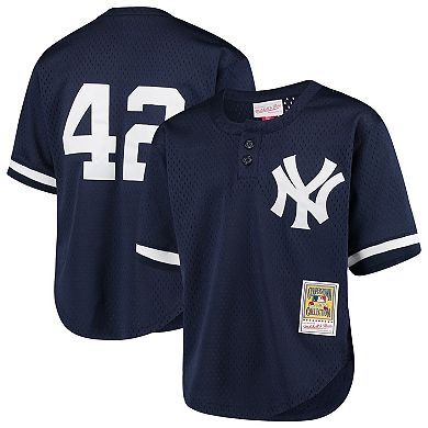 Youth Mitchell & Ness Mariano Rivera Navy New York Yankees Cooperstown Collection Mesh Batting Practice Jersey