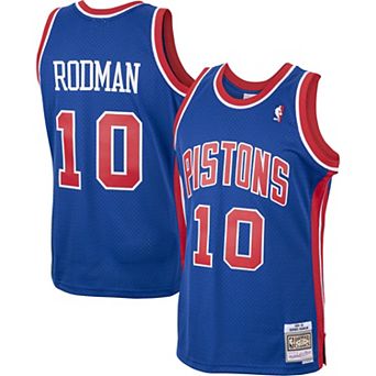 Men's Mitchell & Ness Dennis Rodman Royal Detroit Pistons 2001/02 Hardwood Classics Swingman Jersey