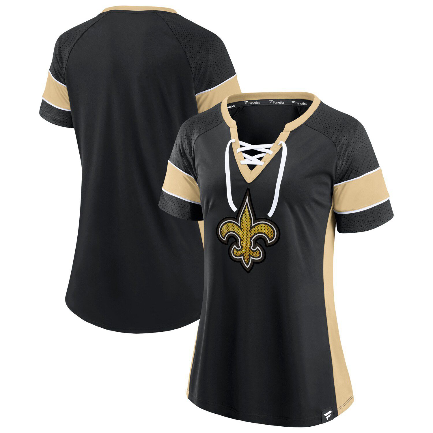 New Orleans Saints FOCO Gradient Rash Guard Swim Shirt - Black/Gold