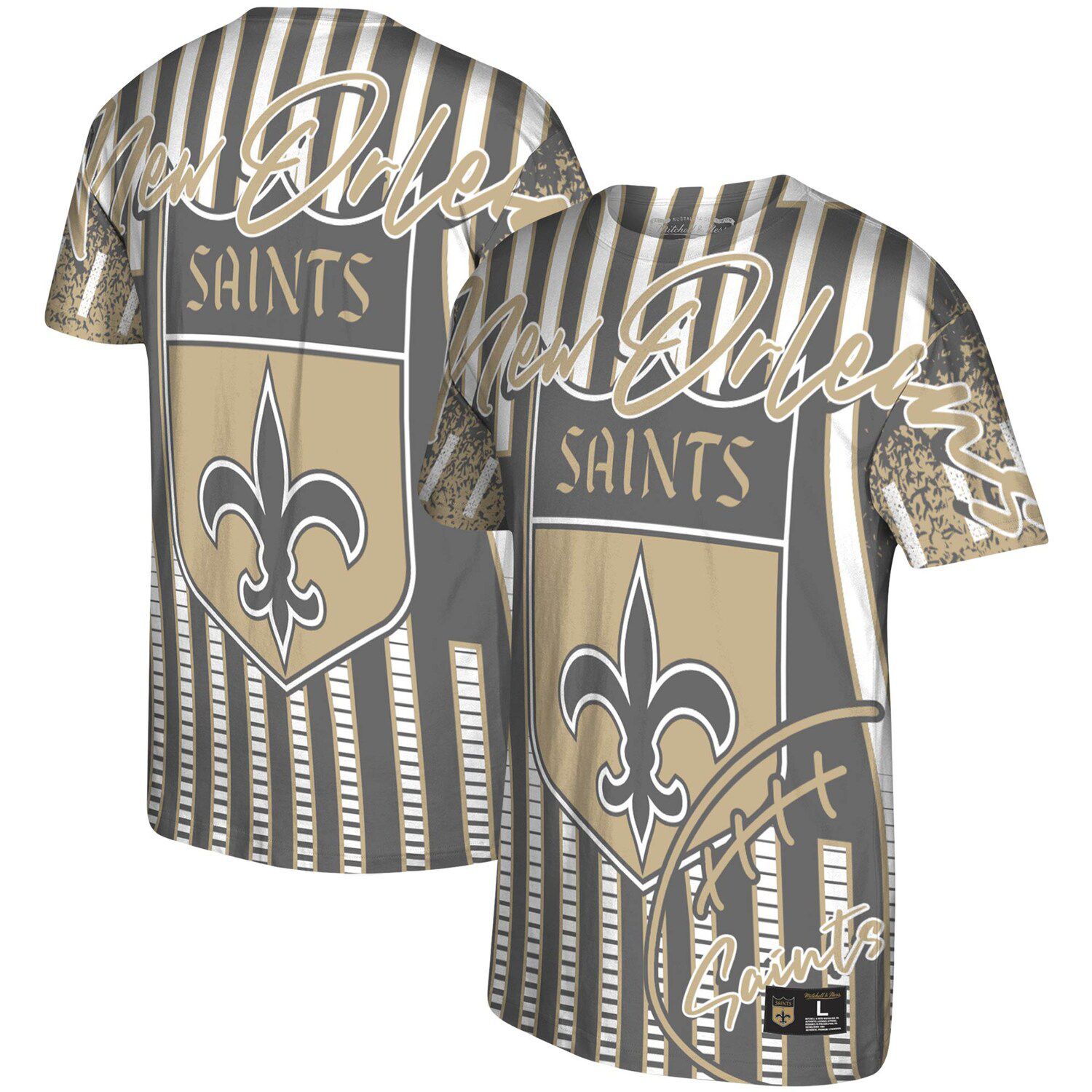 Image for Unbranded Men's Mitchell & Ness Black New Orleans Saints Jumbotron Historic Logo T-Shirt at Kohl's.