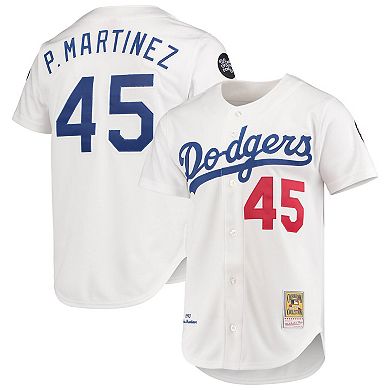 Men's Mitchell & Ness Pedro Martinez White Los Angeles Dodgers 1993 Cooperstown Collection Home Authentic Jersey