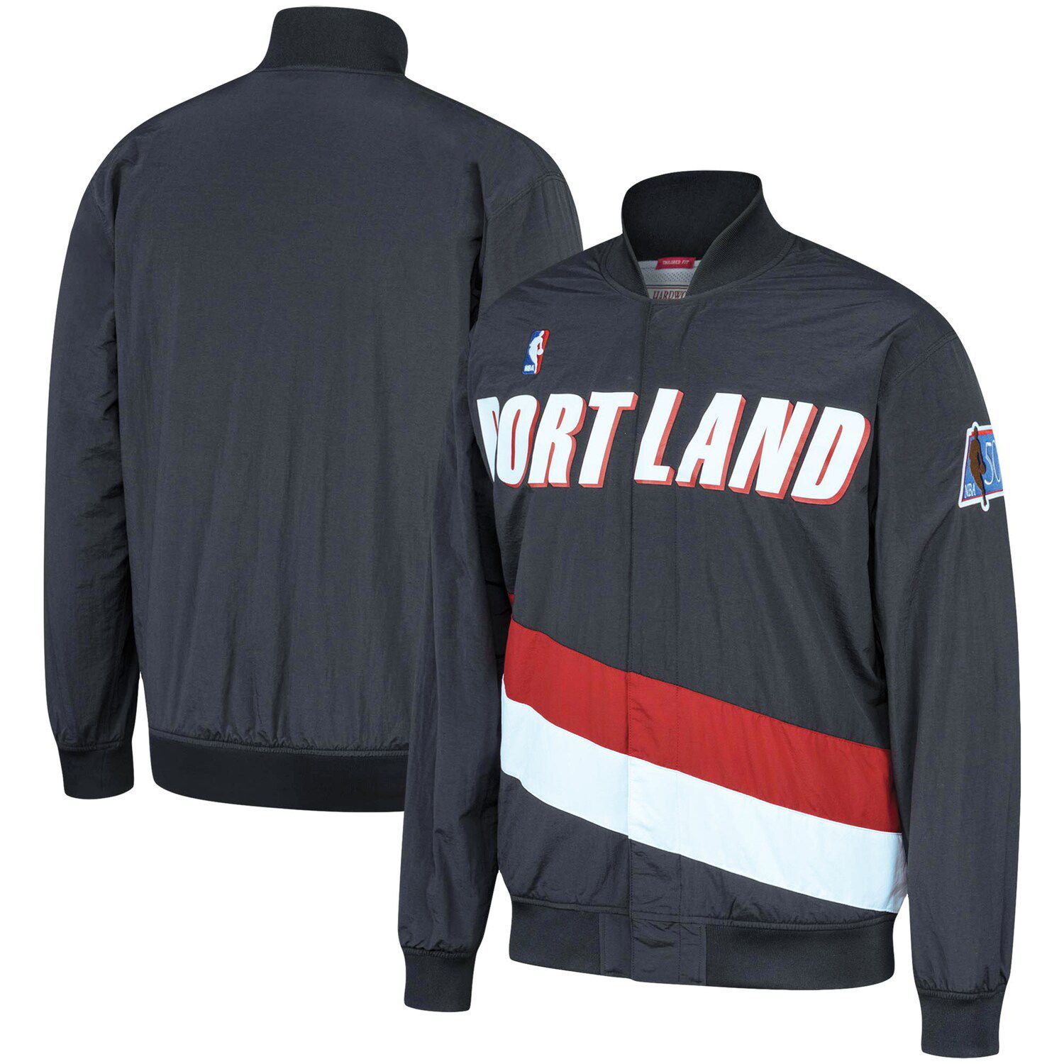 Mitchell & Ness Blue New Jersey Nets Hardwood Classics Authentic Warm-Up Raglan Full-Zip Jacket