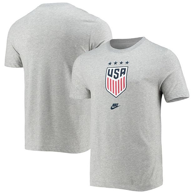 Men's Nike Heathered Gray USWNT Crest Logo Performance T-Shirt