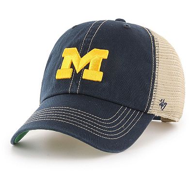 Men's '47 Navy Michigan Wolverines Trawler Trucker Snapback Hat