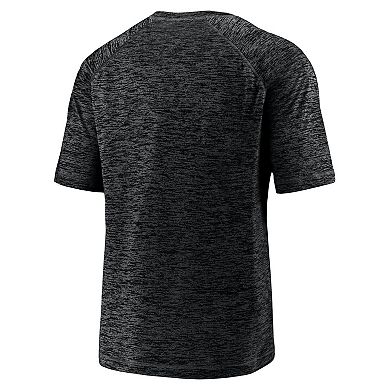 Men's Fanatics Black Carolina Panthers Shade Battle Ready Raglan Space-Dye T-Shirt