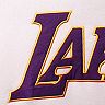 Men's Fanatics Branded Black/Purple Los Angeles Lakers Colorblock Wordmark Pullover Hoodie