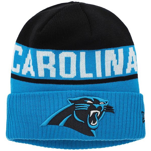 Men's New Era Black/Blue Carolina Panthers Reversible Cuffed Knit Hat