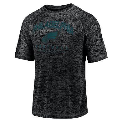 Men's Fanatics Black Philadelphia Eagles Shade Battle Ready Raglan Space-Dye T-Shirt