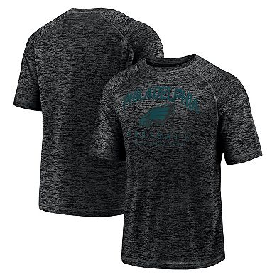 Men's Fanatics Black Philadelphia Eagles Shade Battle Ready Raglan Space-Dye T-Shirt