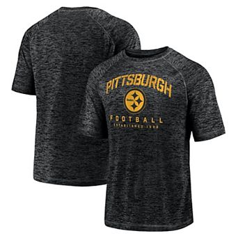 Men's Fanatics Branded Black Pittsburgh Steelers Shade Battle Ready Raglan Space-Dye T-Shirt