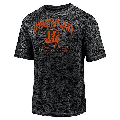 Men's Fanatics Branded Black Cincinnati Bengals Shade Battle Ready Raglan Space-Dye T-Shirt