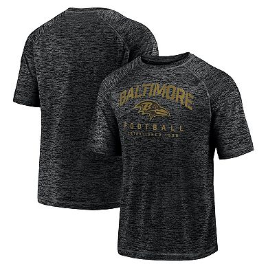 Men's Fanatics Black Baltimore Ravens Shade Battle Ready Raglan Space-Dye T-Shirt