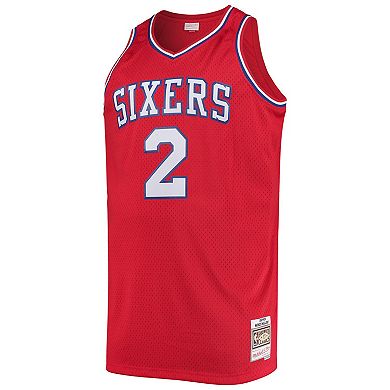 Men's Mitchell & Ness Moses Malone Red Philadelphia 76ers Big & Tall Hardwood Classics Jersey