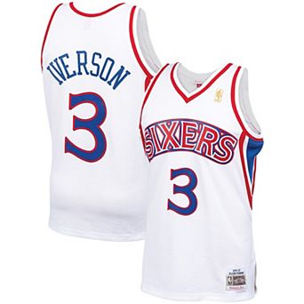 Men's Mitchell & Ness Allen Iverson White Philadelphia 76ers 1996-97 Hardwood Classics Swingman Jersey