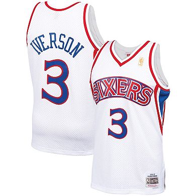 Men's Mitchell & Ness Allen Iverson White Philadelphia 76ers 1996-97 Hardwood Classics Swingman Jersey