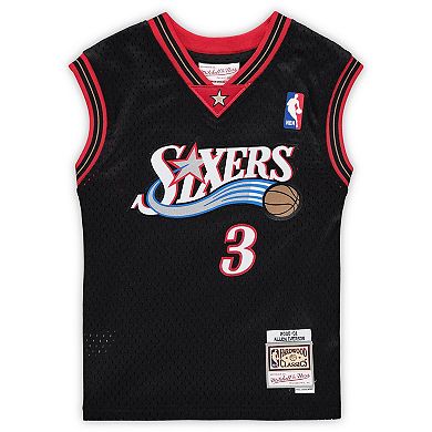 Preschool Mitchell & Ness Allen Iverson Black Philadelphia 76ers 2000-2001 Hardwood Classics Throwback Team Jersey