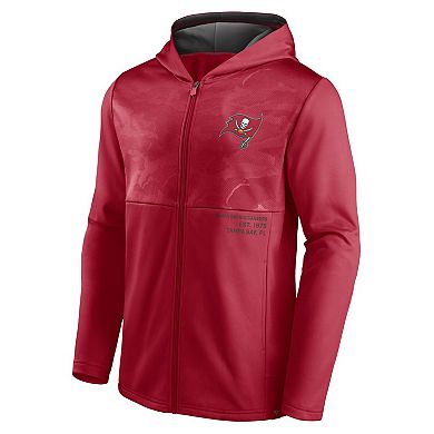 Men's Fanatics Branded Red Tampa Bay Buccaneers Defender Full-Zip Hoodie Jacket
