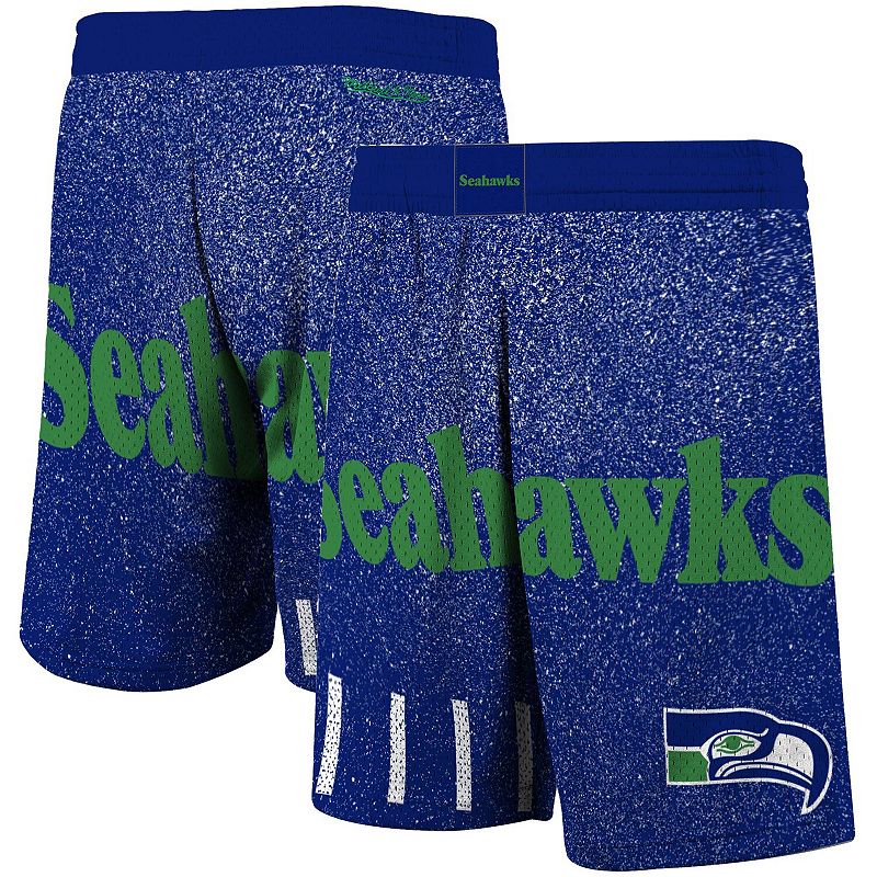 Mens Mitchell & Ness Royal Seattle Seahawks Jumbotron Shorts, Size: Small,