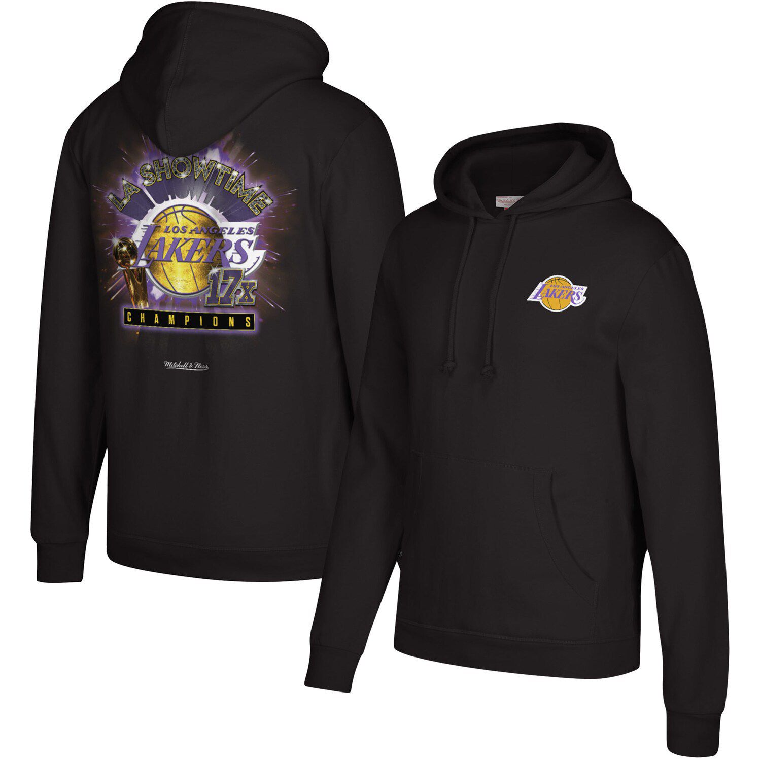 Men's Mitchell & Ness Purple Los Angeles Lakers Hardwood Classics Buzzer Beater Mesh Pullover Hoodie