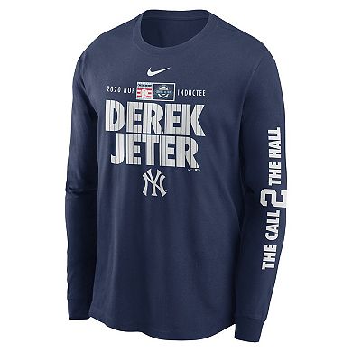 Men's Nike Derek Jeter Navy New York Yankees 2020 MLB Hall of Fame Inductee The Call 2 The Hall Long Sleeve T-Shirt