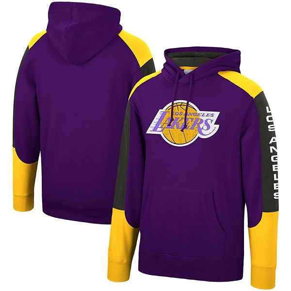 Los Angeles Lakers Logo Hoodie from Homage. | Royal Purple | Vintage Apparel from Homage.