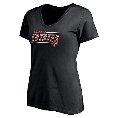 Women's Fanatics Branded Black Arizona Coyotes Mascot In Bounds V-Neck T-Shirt