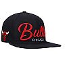 Men's Pro Standard Black Chicago Bulls Drop Shadow Script Snapback Hat
