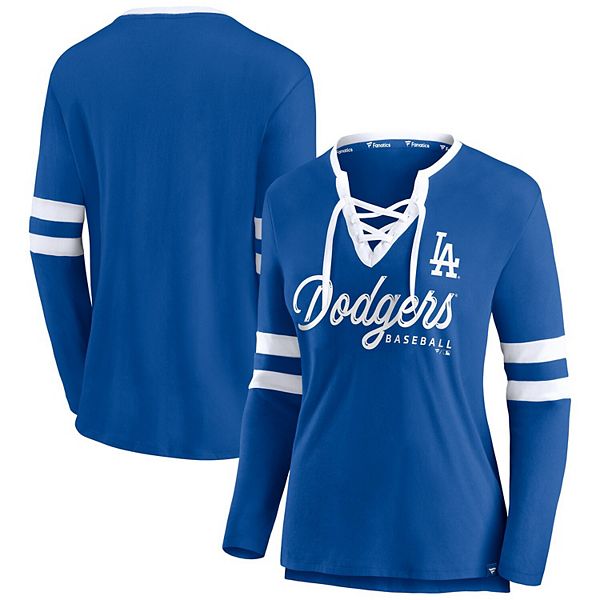 Women's Los Angeles Dodgers Fanatics Branded Royal Live For It Plus Size  Long Sleeve T-Shirt
