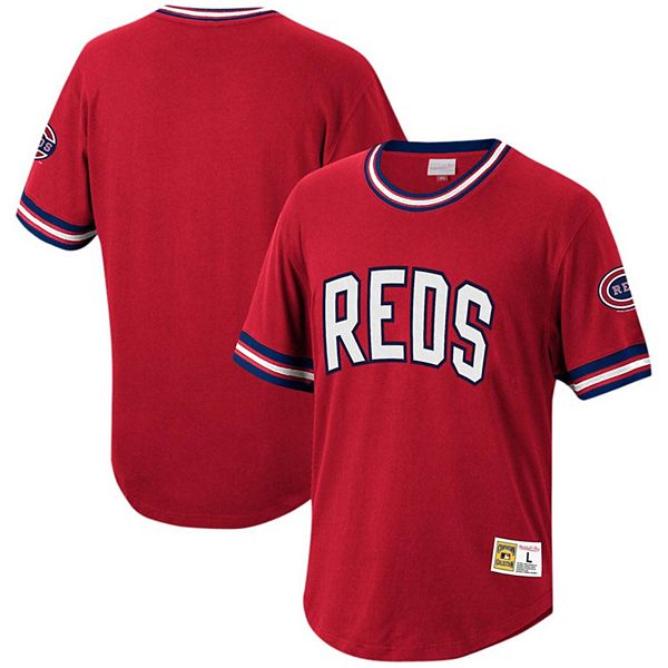 Youth Mitchell Ness Red Cincinnati Reds Cooperstown Collection Wild Pitch Jersey T Shirt