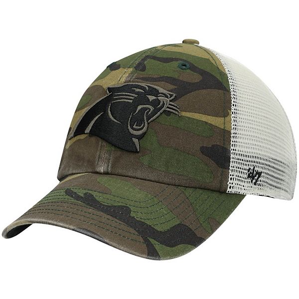 Men's '47 Camo Carolina Panthers Branson Clean Up Trucker Hat