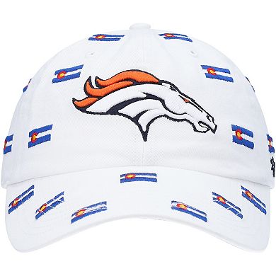 Women's '47 White Denver Broncos Confetti Clean Up Adjustable Hat
