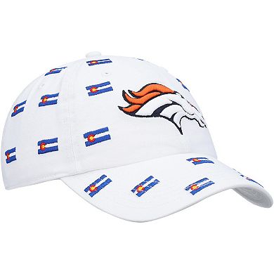 Women's '47 White Denver Broncos Confetti Clean Up Adjustable Hat