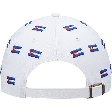 Women's '47 White Denver Broncos Confetti Clean Up Adjustable Hat