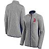 Women's Fanatics Branded Heathered Charcoal Boston Red Sox Primary Logo Fleece Full-Zip Jacket