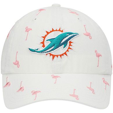 Women's '47 White Miami Dolphins Confetti Clean Up Adjustable Hat
