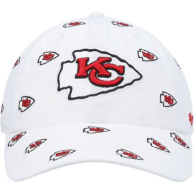 Women's '47 White Kansas City Chiefs Confetti Clean Up Adjustable Hat