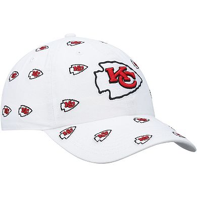 Women's '47 White Kansas City Chiefs Confetti Clean Up Adjustable Hat