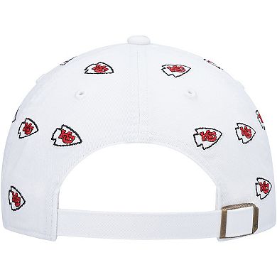 Women's '47 White Kansas City Chiefs Confetti Clean Up Adjustable Hat