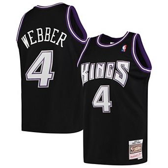 Men's Mitchell & Ness Chris Webber Black Sacramento Kings Hardwood Classics Swingman Jersey