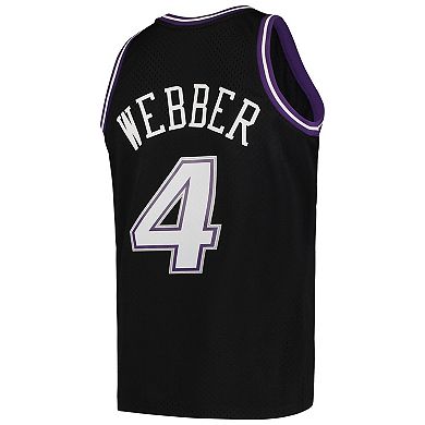 Men's Mitchell & Ness Chris Webber Black Sacramento Kings Hardwood Classics Swingman Jersey