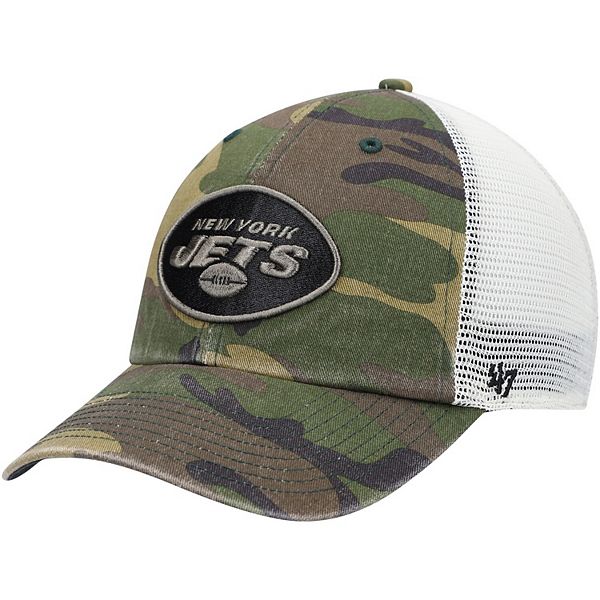 Men's '47 Camo New York Jets Branson Clean Up Trucker Hat