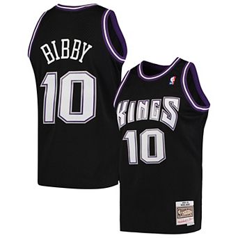 Men's Mitchell & Ness Mike Bibby Black Sacramento Kings Hardwood Classics 2001-02 Swingman Jersey