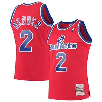 Men's Mitchell & Ness Chris Webber Red Washington Bullets Hardwood Classics 1994-95 Swingman Jersey