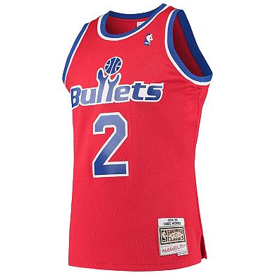 Men's Mitchell & Ness Chris Webber Red Washington Bullets Hardwood Classics Swingman Jersey