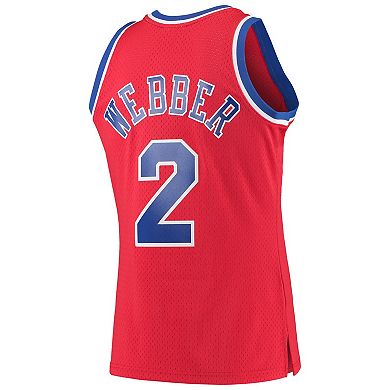 Men's Mitchell & Ness Chris Webber Red Washington Bullets Hardwood Classics Swingman Jersey